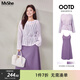 MsShe【氣質(zhì)高級感套裝】大碼女裝2026春裝胖mm針織衫吊帶連衣裙 【上衣+連衣裙】風(fēng)信紫色現貨 XL