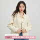 熙世界（sllsky）小香風(fēng)休閑短款外套女新款女裝上衣小個(gè)子百搭翻領(lǐng)夾克2025年秋裝 奶霜白 M