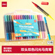 得力（deli）36支72色兒童學(xué)生閃光雙頭雙色丙烯馬克筆水彩筆生日禮物防水手繪熒光記號筆元旦節涂鴉美育