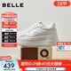百麗（Belle）沈月同款步步糕厚底小白鞋女26新款商場(chǎng)增高休閑板鞋E7J1DAM6預售 米白色（6CM跟高）【沈月同款】 36