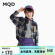 馬騎頓（MQD）童裝男童春秋款兒童學(xué)院拼接翻領(lǐng)格紋薄格子襯衫 藍格 140