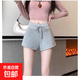 灰色辣妹運動(dòng)短褲女春夏抽繩顯瘦休閑瑜伽美式性感包臀低腰熱褲子 灰色 M