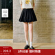 茵曼100棉云朵花苞高腰蓬蓬短裙2025夏季女裝新款顯瘦A字半身裙 午夜黑 M
