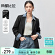 尚都比拉2025年春秋新款休閑氣質(zhì)西裝外套女職業(yè)通勤面試小西服 黑色 XL