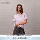 Calvin KleinJeans26春夏新款女士休閑通勤ck純棉印花花體刺繡圓領(lǐng)短袖T恤