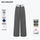 ANN ANDELMAN官方直營(yíng)2026年新款休閑直筒蕾絲翻腰頭西裝褲子 灰色 XS