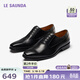 萊爾斯丹[紳士品格]新款真皮系帶商務(wù)正裝皮鞋男德比婚鞋6MM09707 黑色 BKL 40 （250mm）