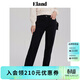ELAND衣戀牛仔褲女修身顯瘦直筒褲學(xué)院風(fēng)休閑長(cháng)褲子秋季 黑色(19)Black S 160