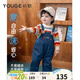 幼歌（YOUGE）嬰幼兒秋季童趣卡通牛仔背帶褲寬松柔軟細膩不掉色褲子 牛仔藍(66-90襠開(kāi)扣) 90 cm