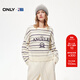 ONLY2025冬季新款NBA合作系列短款羊毛混紡落肩針織衫女|125413004 A01氏莎白色 M