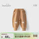 歡喜小熊嬰兒褲子寶寶衣服春秋保暖外出束腳褲衣服兒童時(shí)尚秋裝長(cháng)褲休閑褲 杏色熊 100