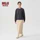 MUJI女式  羊絨混紡 圓領(lǐng)毛衣 女款冬季 針織衫打底衫女裝  BAH91C4A 炭灰色 M (160/84A)
