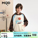 馬騎頓（MQD）男大童秋季新品學(xué)院風(fēng)插肩袖卡通撞色連帽衛衣