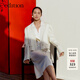 edition微皺短款女紳士西裝外套新款別致假領(lǐng)口西服小個(gè)子 砂白色 XS 155