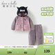 戴維貝拉（DAVE＆BELLA）【庫洛米聯(lián)名】冬裝新款女童家居服兒童毛絨睡衣兩件套寶寶衣服 凝夜紫【現貨】 140 cm（建議身高130-140cm）