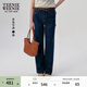 Teenie Weenie小熊女裝牛仔褲夏季松弛休閑簡(jiǎn)約寬松直筒褲 深藍色 M