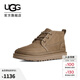 UGG秋季新款男士時(shí)尚舒適保暖系帶純色平底休閑雪地靴短靴1171112 CBBLG | 鵝卵石灰色 41