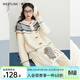 西遇（Westlink）圣誕費爾島米白色毛衣女2025年冬季新款牛角扣圓領(lǐng)針織開(kāi)衫 米色 M (160)