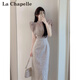 拉夏貝爾（La Chapelle）吊帶連衣裙女裝2026夏季新款氣質(zhì)穿搭一整套兩件套裝小個(gè)子裙子 套裝 M