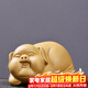瓷牌茗 創(chuàng  )意紫砂茶寵擺件可養生肖小豬茶盤(pán)茶臺茶玩茶具茶道茶藝配件 段泥（福滿(mǎn)）幸福小豬茶寵