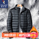 啄木鳥(niǎo) 輕薄羽絨服男短款冬季外套男士新款超輕休閑中青年白鴨 16050黑色(立領(lǐng)) XL(140斤-160斤)