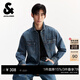 杰克·瓊斯（JACK&JONES）男裝春季新款純棉舒適休閑寬松牛仔翻領(lǐng)長(cháng)袖襯衫外套225462001 E39中藍牛仔  常規 M