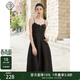 固執（OBSTINATE）【特價(jià)】2023秋季新款氣質(zhì)蝴蝶結吊帶裙無(wú)袖中長(cháng)款連衣裙 黑色 L