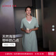 愛(ài)慕（Aimer）春夏海藻睡眠衣女士帶胸墊套頭短袖可外穿家居長(cháng)裙AM44B381 麥葉綠A5A M 165