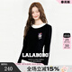 LALABOBO【商場(chǎng)同款】假兩件長(cháng)袖T恤25年冬新原創(chuàng  )高級撞色外套RBED-WSDT14 黑色 L