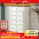 一具一家美式實(shí)木八斗柜白色奶油風(fēng)客廳靠墻邊柜多抽屜主臥床尾柜儲物柜子 9958六斗柜75*45*120CM 可可蛋奶白色【全白】