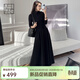 美洋（MEIYANG）愛(ài)麗絲連衣裙黑科技超細纖維半高領(lǐng)修身針織裙時(shí)尚新款顯瘦裙子女 黑色 L