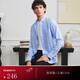 FULL MONTY【純棉牛津紡】襯衫男士休閑寬松西服藍色襯衣長(cháng)袖 淺藍色2880 L