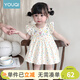 優(yōu)奇嬰兒裙子夏季純棉多巴胺穿搭薄款飛飛袖女童吊帶背心裙嬰兒夏裝 波點(diǎn)小紅花 73