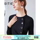 愛(ài)特愛(ài)（EITIE）女裝冬季新款商場(chǎng)同款氣質(zhì)紐扣裝飾褶皺顯瘦收腰連衣裙6007757 深藍31 S 155