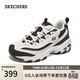 斯凱奇（Skechers）黑白金加絨老爹鞋女厚底增高百搭舒適保暖運動(dòng)鞋896268