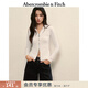 Abercrombie & Fitch【修身顯瘦】小麋鹿圖案打底內搭開(kāi)衫上衣25秋冬女裝139-5707 奶白色 S (165/88A)