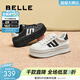 百麗（Belle）戚薇同款貝殼頭厚底德訓鞋春季女鞋運動(dòng)休閑板鞋D2A1DAM5預售 白色 37 (235mm)