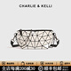 CHARLIE&KELLI CK品牌包包女款2026新款生日禮物女菱格幾何鏈條包潮單肩斜挎包 白色【母親節生日520情人節禮物】