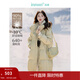 茵曼（INMAN）2025冬季女裝新款90白鴨絨立領(lǐng)連帽羽絨服保暖中長(cháng)款寬松外套上衣 草綠色 L