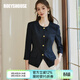 ROEYSHOUSE羅衣春春裝新款氣質(zhì)通勤圓領(lǐng)修身西裝小外套女10105 藏青色 XL