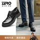 零度Zero男士皮鞋德比鞋新款寬腳大頭商務(wù)正裝鞋防滑系帶伴郎婚鞋子男 黑色 39 【偏大一碼】