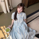 戀的連衣裙夏季2026新款中長(cháng)裙學(xué)生少女小個(gè)子高中初中生女生夏天裙子 淺藍色學(xué)院風(fēng)連衣裙 均碼 (可備注碼數)