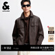 杰克·瓊斯（JACK&JONES）26年男裝春季外套男款商務(wù)休閑夾克純色PU皮衣通勤多口袋外套上衣 E09巧克力棕色 第一批 XL （185）