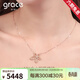 Grace Girl18K金項鏈女士高級輕奢彩金五瓣山茶太陽(yáng)花鎖骨鏈送女友禮 【玫瑰金色】彩金太陽(yáng)花項鏈+玫瑰禮盒