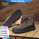 老美華新款冬季男棉鞋加棉保暖舒適防水防滑防寒保暖雪地靴 棕色 40