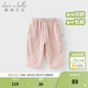 戴維貝拉（DAVE＆BELLA）夏季新款國風(fēng)女童褲子兒童七分褲抗菌小童休閑褲男寶寶童褲 珍珠粉【現貨】 90 cm（建議身高80-90cm）