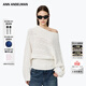 ANN ANDELMAN【周芯竹同款】解構斜肩絞花毛衣寬松慵懶復古針織衫 白色 S
