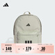 adidas實(shí)用時(shí)尚通勤三條紋休閑運動(dòng)雙肩背包男女新款阿迪達斯官方   淡芝麻灰/黑色   NS(均碼)