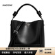FANCYCHIC特水桶包手提真皮單肩女包子母包軟皮大容量簡(jiǎn)約時(shí)尚斜挎包 黑色