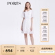 PORTS寶姿女裝春季奶油白蕾絲紋理玻璃紗針織連衣裙SM8K214MZE018 奶白色 M